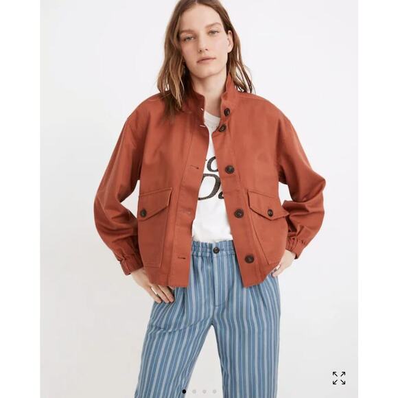 MADEWELL Bayview Balloon-Sleeve Jacket in Weathered Brick Size S - Picture 9 of 10